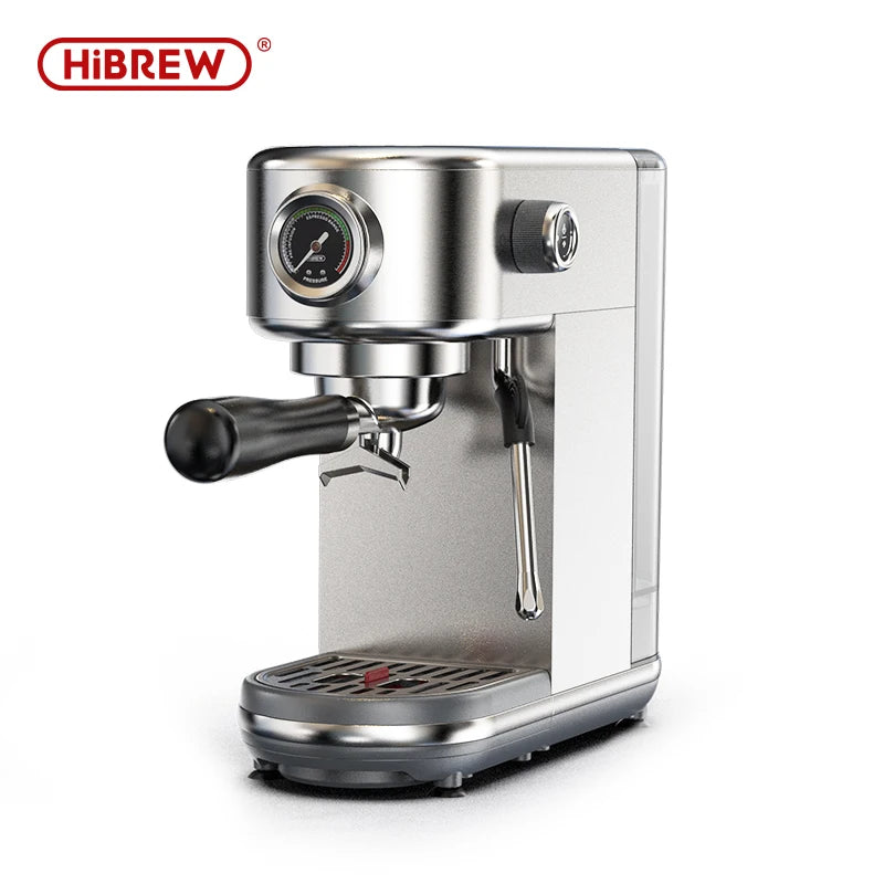 Máquina de Café Expresso Semiautomática HiBREW H10B 20 Bar, Design Slim com Controle de Temperatura (Quente/Frio) e Preparo de Cappuccino