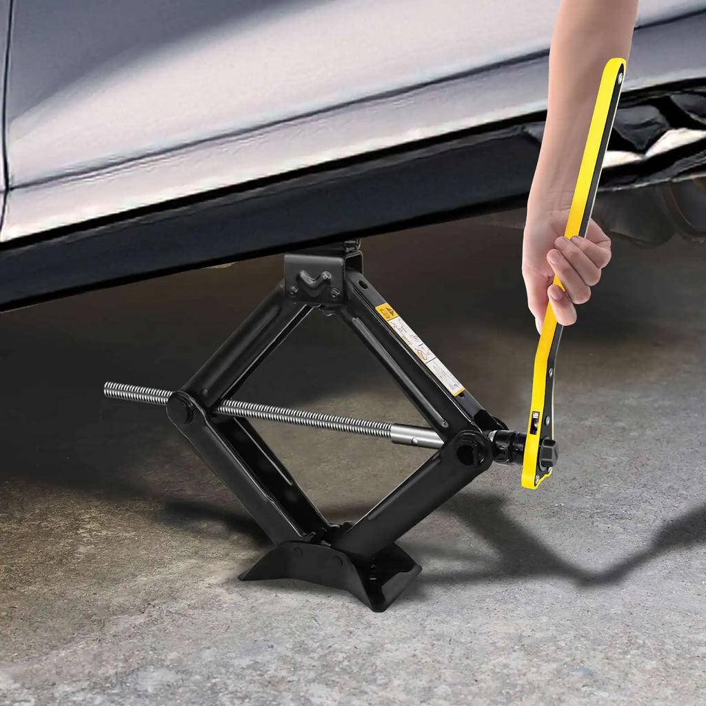 Macaco Automotivo Portátil Tipo Tesoura Universal com Chave Catraca de Cabo Longo