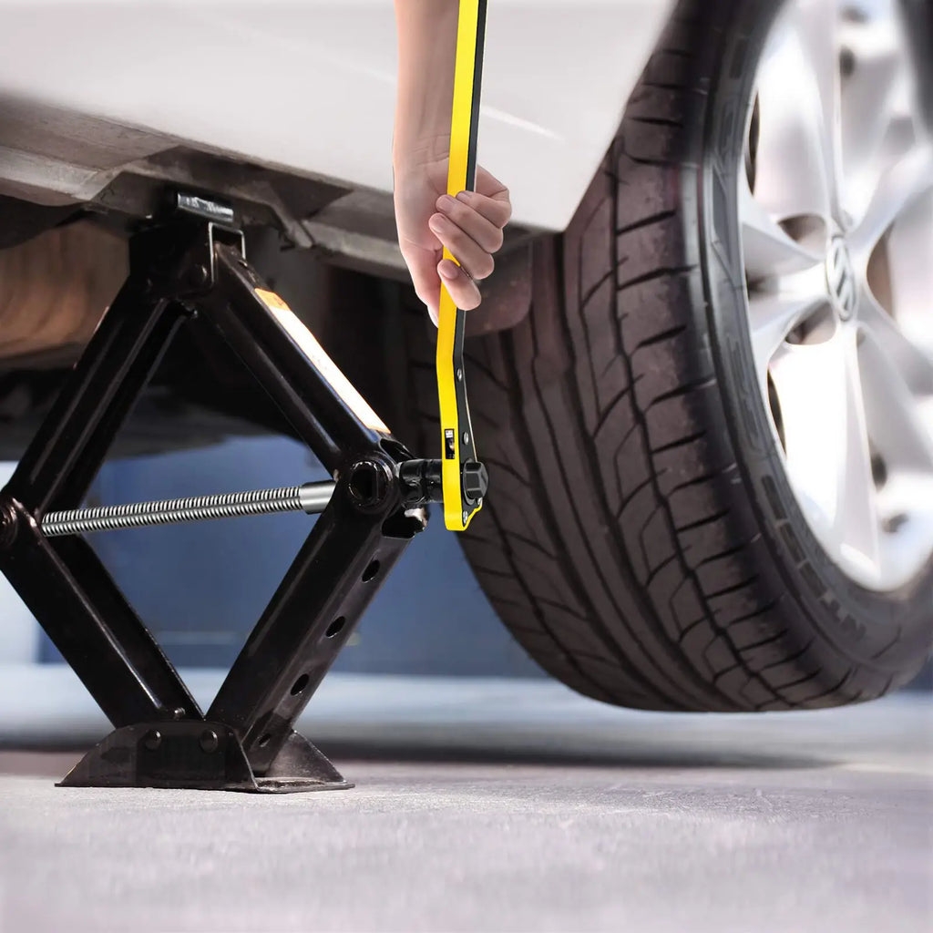 Macaco Automotivo Portátil Tipo Tesoura Universal com Chave Catraca de Cabo Longo