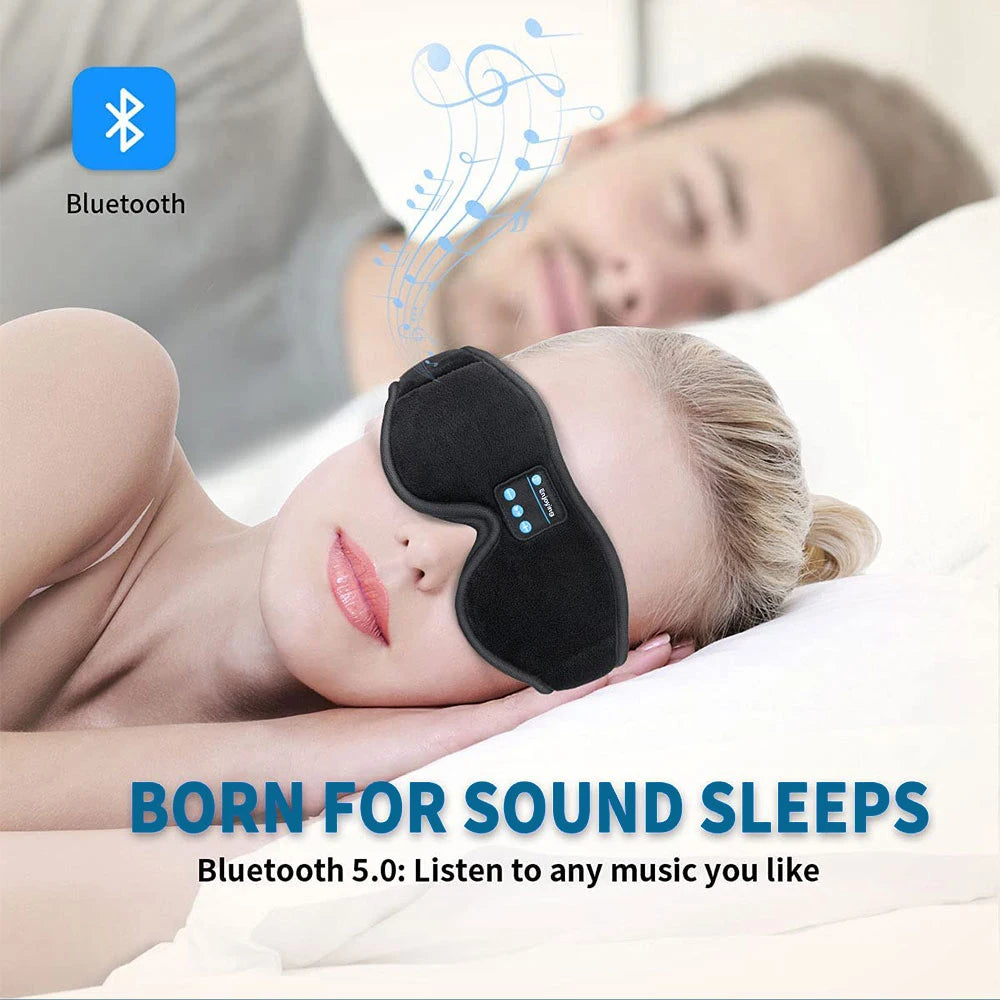 Máscara de Dormir 3D com Fones de Ouvido Bluetooth para Música e Sono com Alto-falante HD Embutido