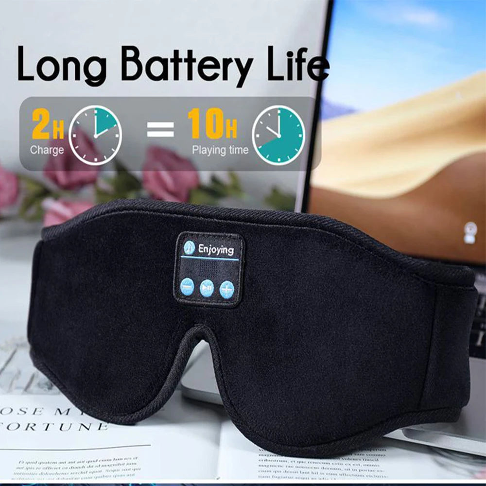 Máscara de Dormir 3D com Fones de Ouvido Bluetooth para Música e Sono com Alto-falante HD Embutido