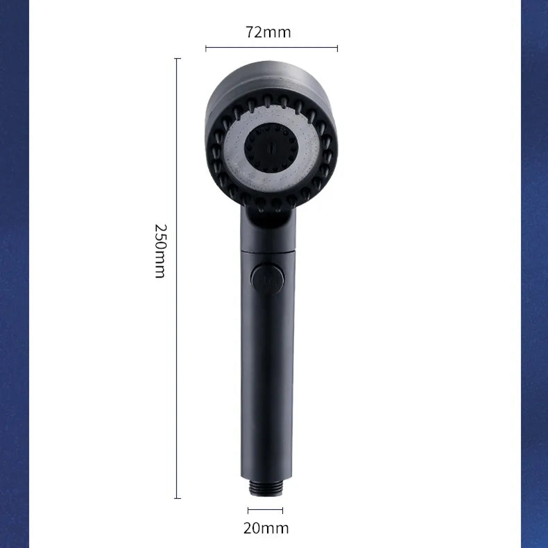 Cabeça de chuveiro com filtro de alta pressão, spray ajustável de 3 modos com escova de massagem, torneira de chuva, acessórios de banheiro