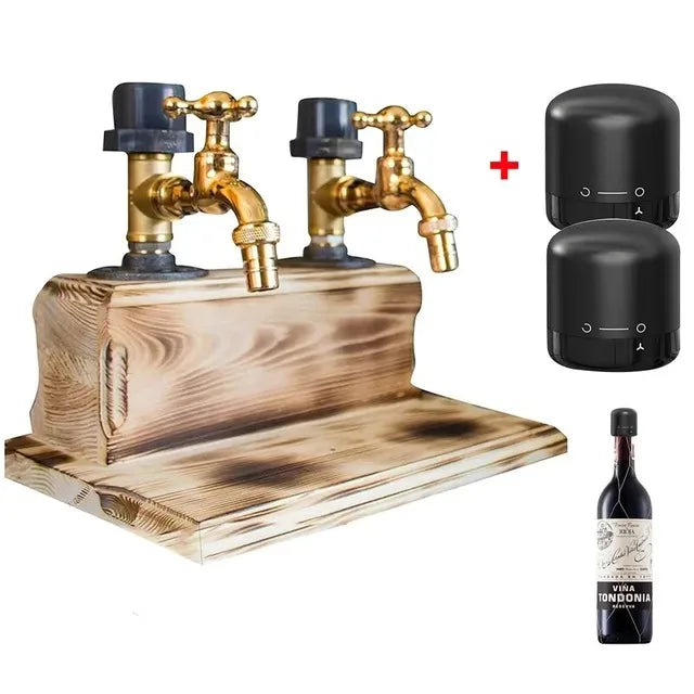 Dispensador de Licor e Whisky de Madeira em Formato de Torneira – Presente Perfeito para o Pai ou Marido, Decoração Rústica Estilo Fazenda para Bar e Casa