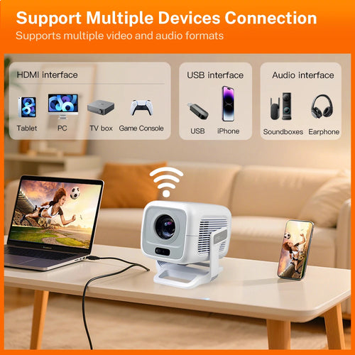 Auto Focus Projector X3A Native 1080P, Android 14 5G WiFi6 4K Playback, Portable for Movies & Outdoor Camping