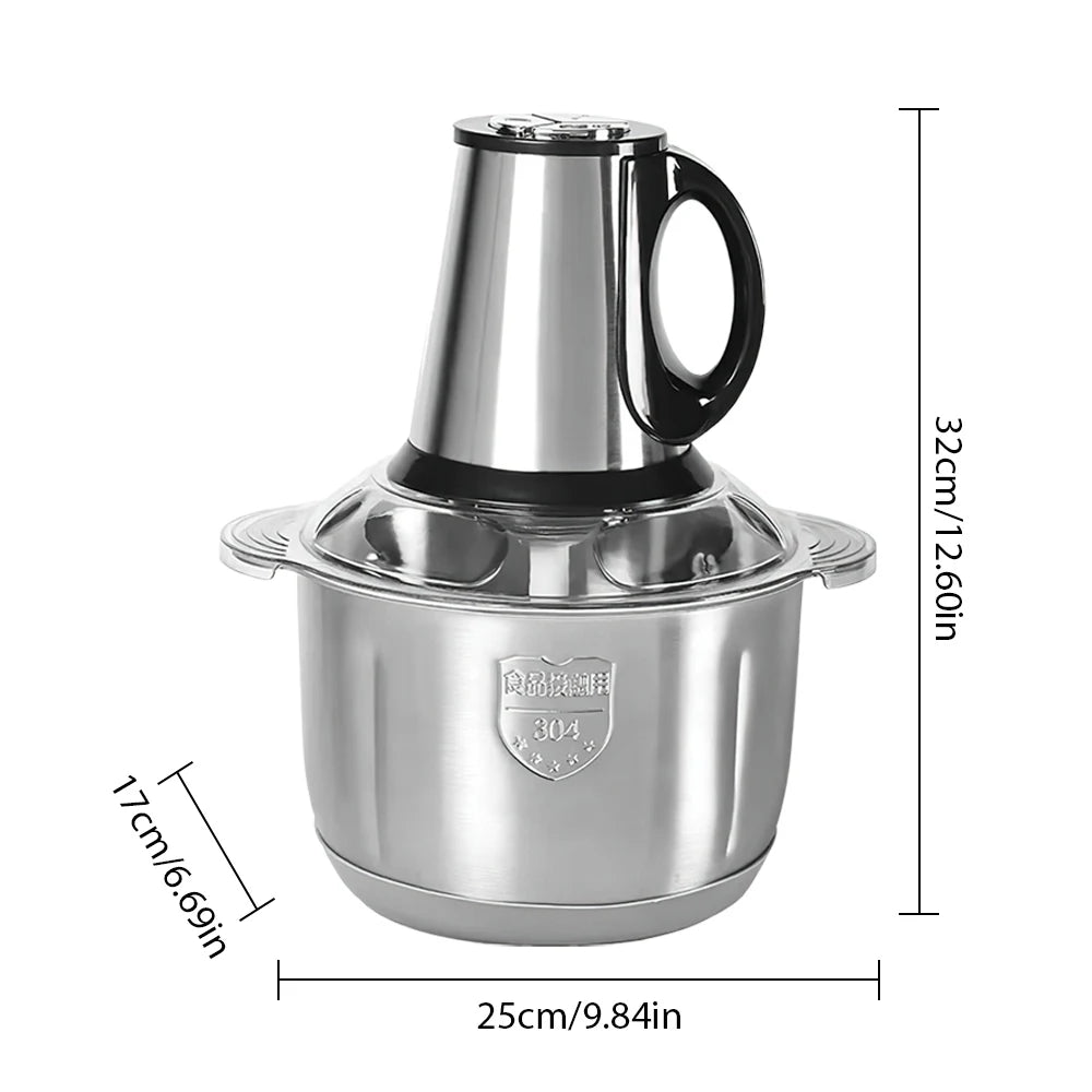 Moedor de Carne Elétrico 5L em Aço Inoxidável