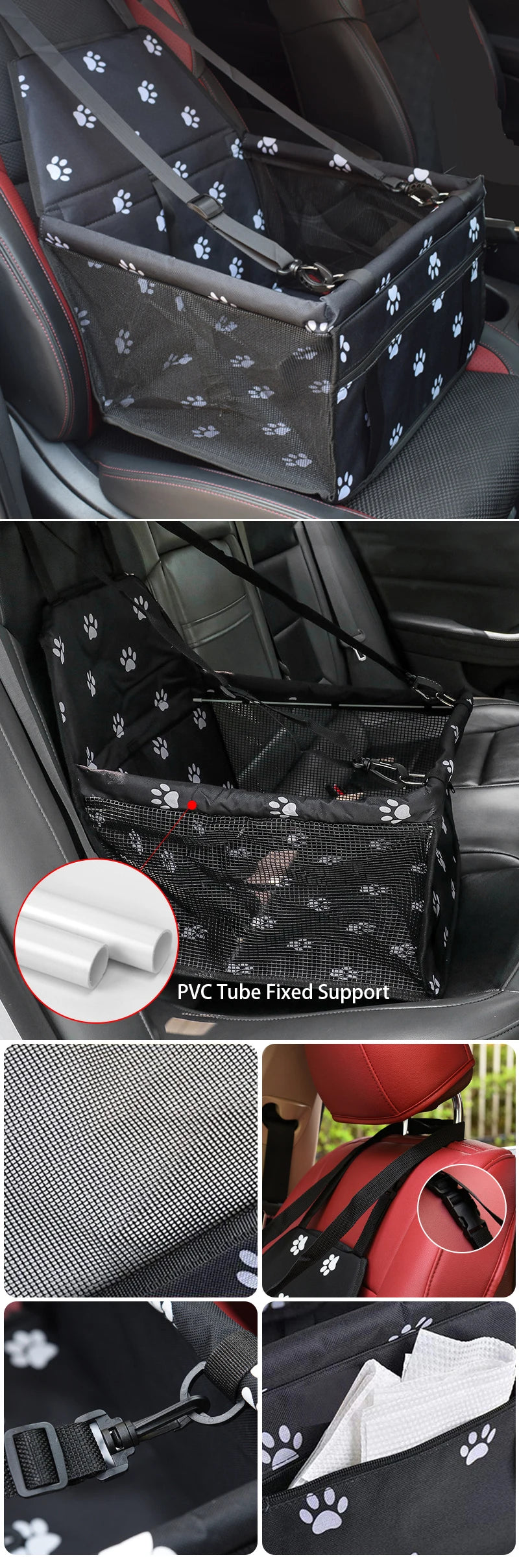 Capa de Assento para Carro de Cães de Alta Qualidade, Dobrável e Removível, Bolsa de Transporte Segura e Estável para Viagens