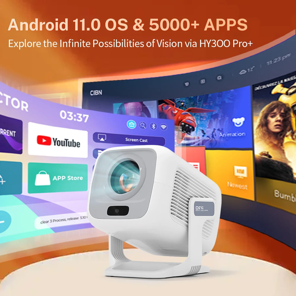 Auto Focus Projector X3A Native 1080P, Android 14 5G WiFi6 4K Playback, Portable for Movies & Outdoor Camping