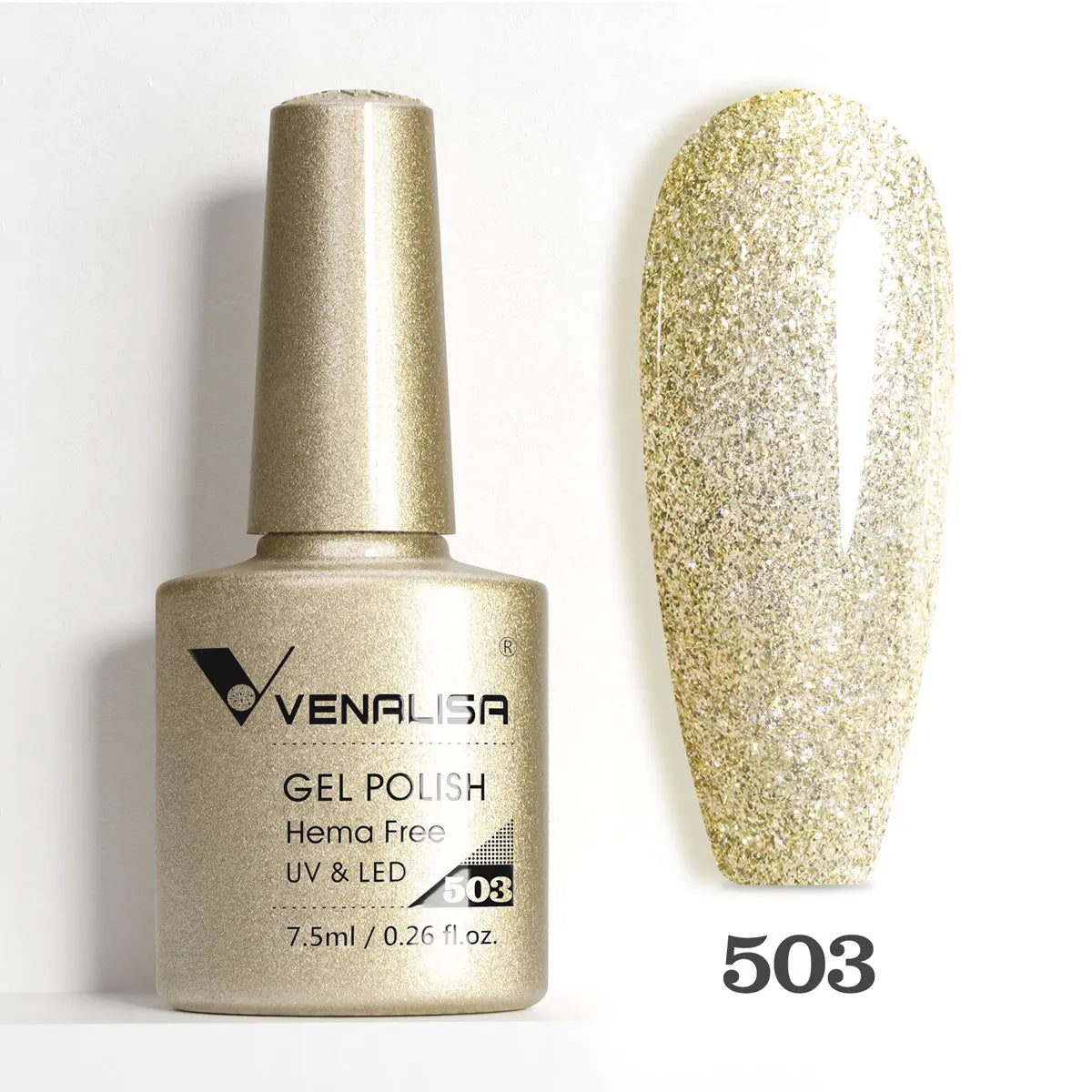 Verniz de Gel com Glitter Venalisa Livre de HEMA e TPO – Cobertura Total Deslumbrante, Soak Off, Gel UV/LED para Unhas de Gel Francesas, Coleção Nude Rosa Jelly