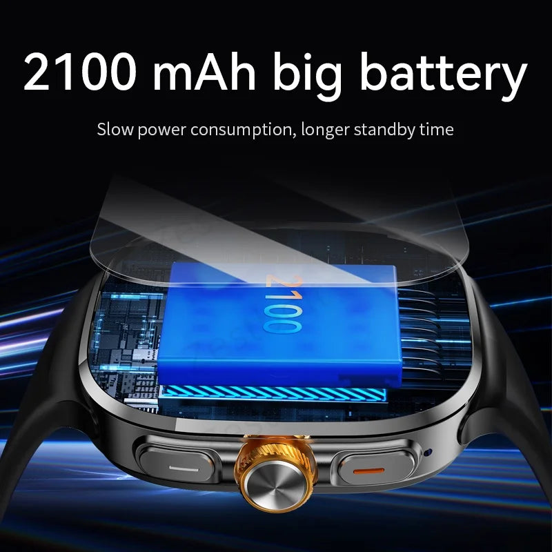 Original M99 Smartwatch Inserção de tela Amoled de 2,4 polegadas 4G/5G Cartão Sim GPS WIFI 190 ° Jogo de câmera rotativa Android 10.0 Smart Watch