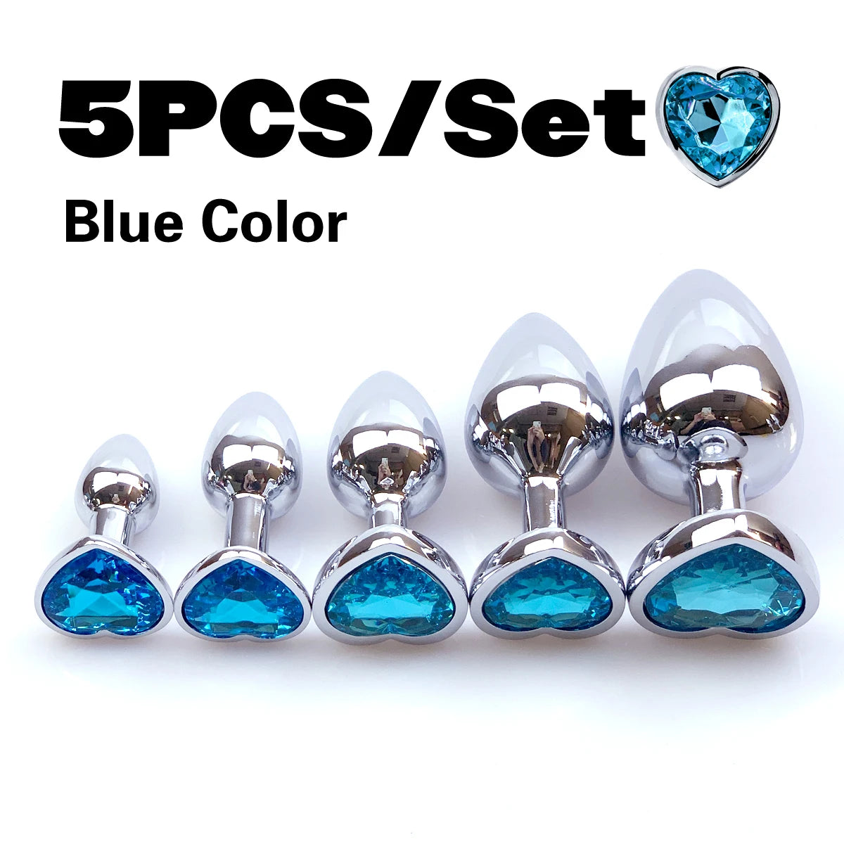 Metal anal plug coração cristal iniciante para especializar 5 tamanho butt plug adulto brinquedo cauda feminino/masculino