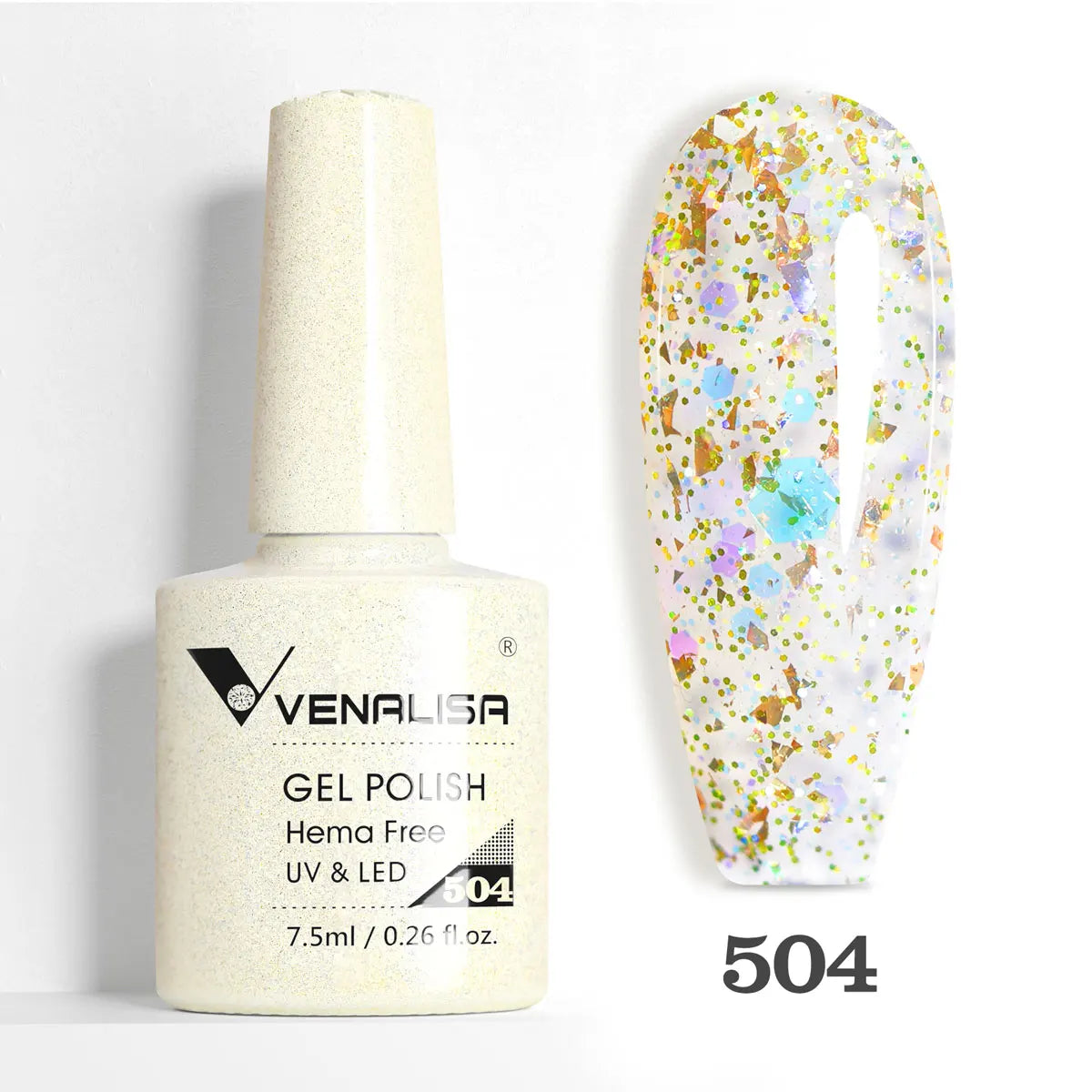 Verniz de Gel com Glitter Venalisa Livre de HEMA e TPO – Cobertura Total Deslumbrante, Soak Off, Gel UV/LED para Unhas de Gel Francesas, Coleção Nude Rosa Jelly