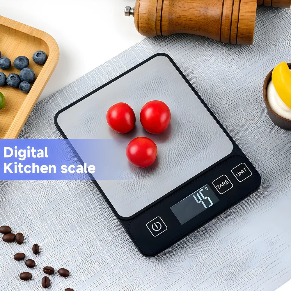 Balança Digital de Cozinha 10kg com Tela LCD, Balança Eletrônica de Alta Precisão para Alimentos, Confeitaria e Dieta Saudável