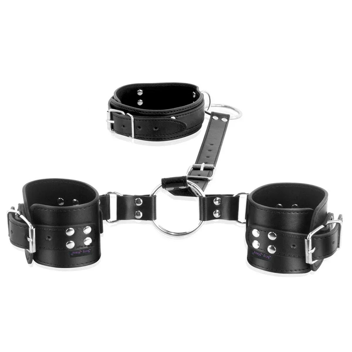 Kit de restrições de pescoço para pulso com grampos de mamilo mordaça brinquedos sexuais para mulheres algemas traseiras ajustáveis colar bondage sm brinquedos de jogo sexual