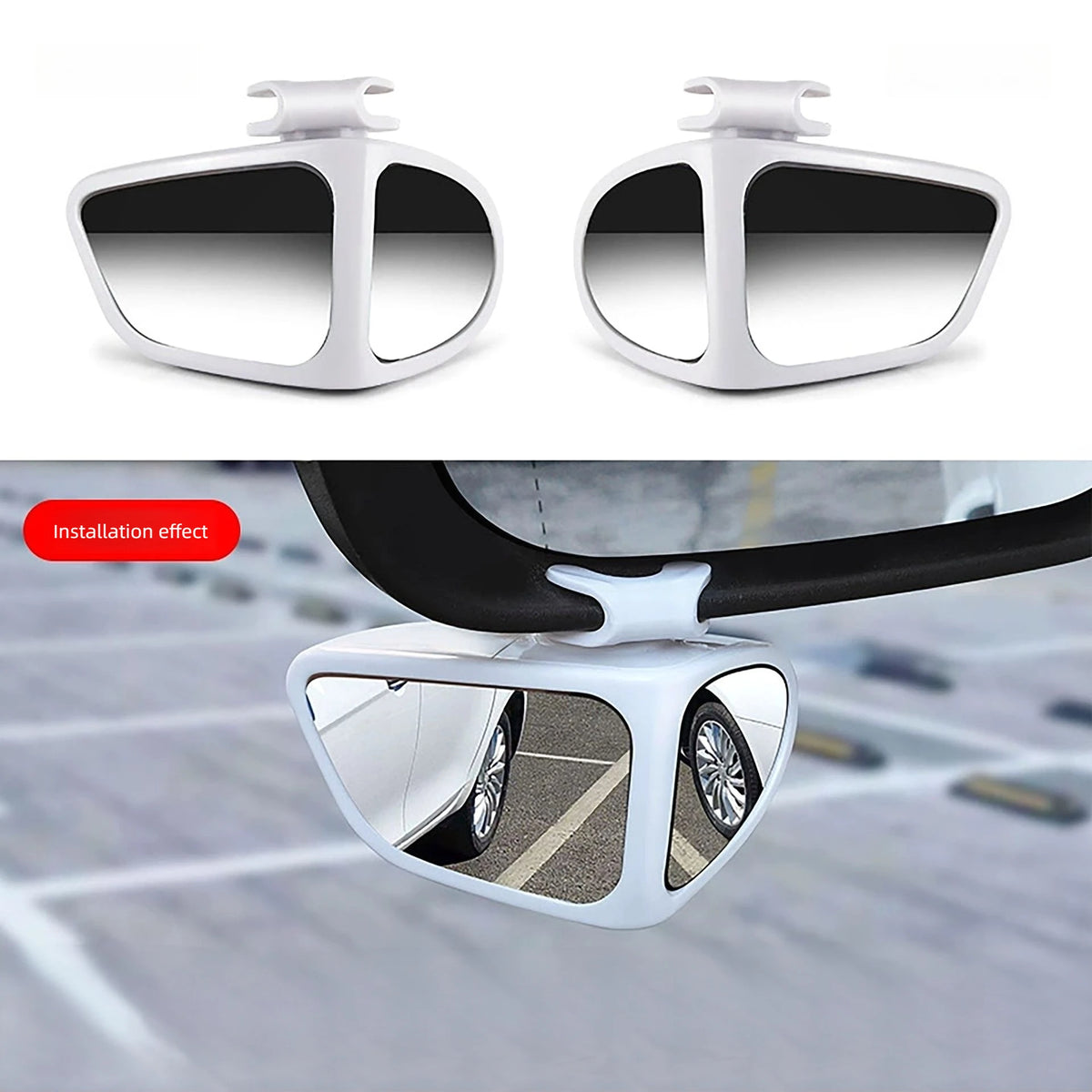 Espelho Retrovisor de Carro para Ponto Cego, Espelho para Rodas Dianteiras e Traseiras 360 ° Espelho Retrovisor Ajustável de Ângulo Amplo para Ponto Cego