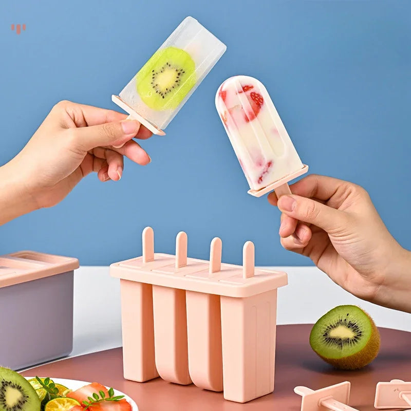 Forma de Picolé e Sorvete em Grau Alimentício com Tampa – Utensílio Doméstico para Picolé Caseiro