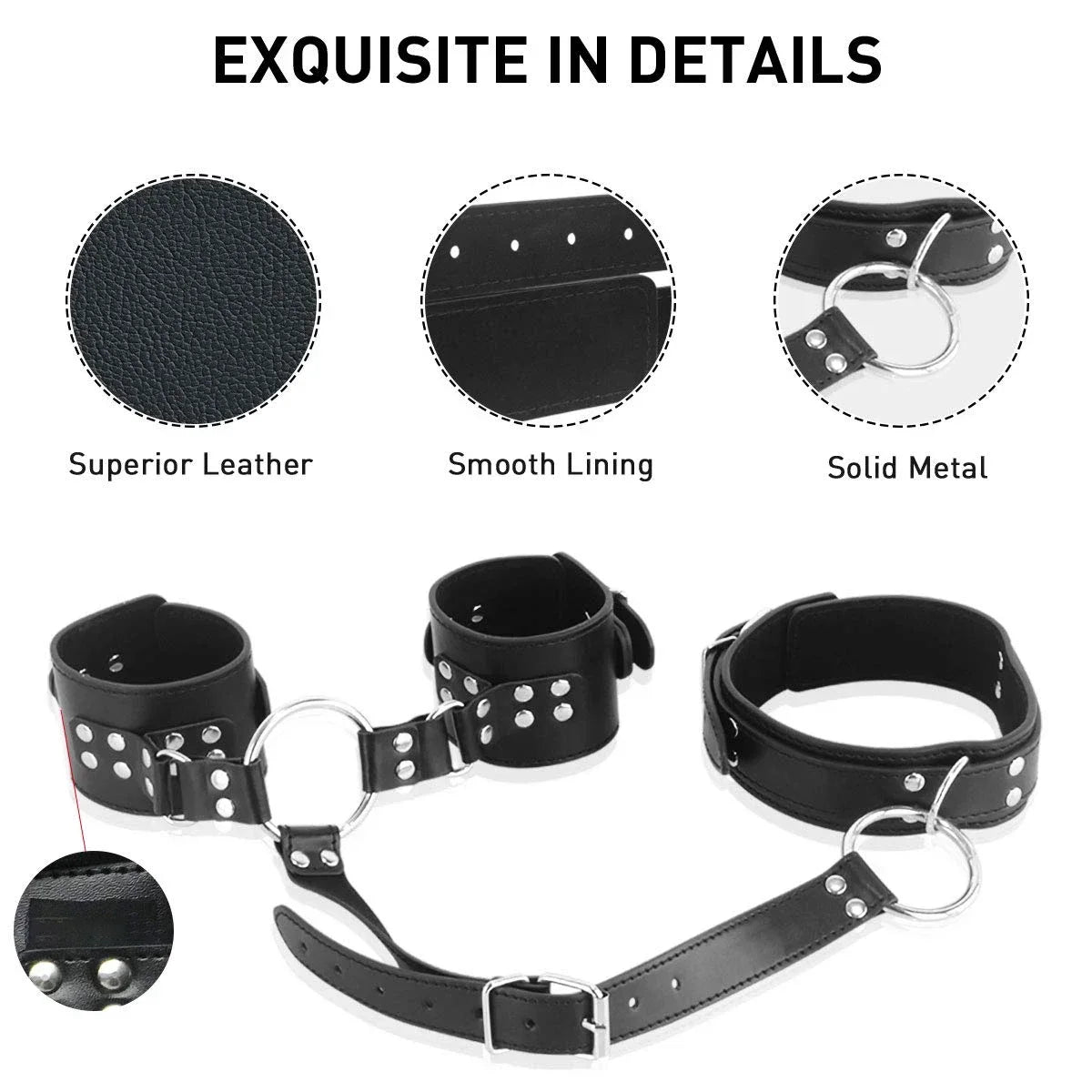 Kit de restrições de pescoço para pulso com grampos de mamilo mordaça brinquedos sexuais para mulheres algemas traseiras ajustáveis colar bondage sm brinquedos de jogo sexual