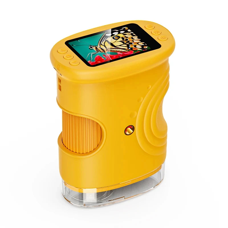 microscópio portátil para crianças 2.0 "tela recarregável mini microscópios digitais de bolso portátil edu presente crianças estudantes