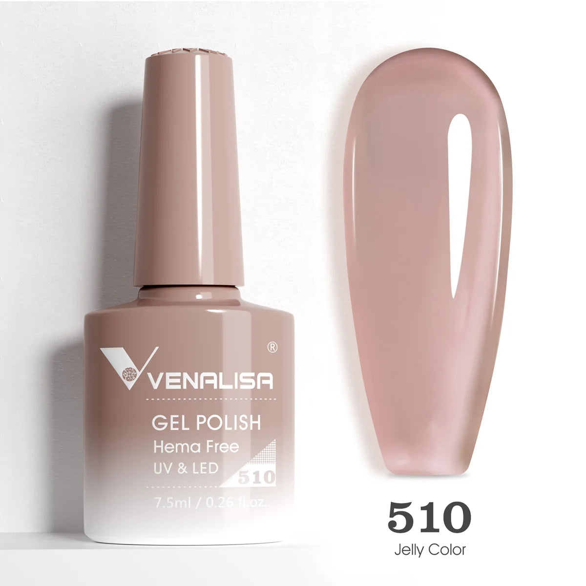 Verniz de Gel com Glitter Venalisa Livre de HEMA e TPO – Cobertura Total Deslumbrante, Soak Off, Gel UV/LED para Unhas de Gel Francesas, Coleção Nude Rosa Jelly