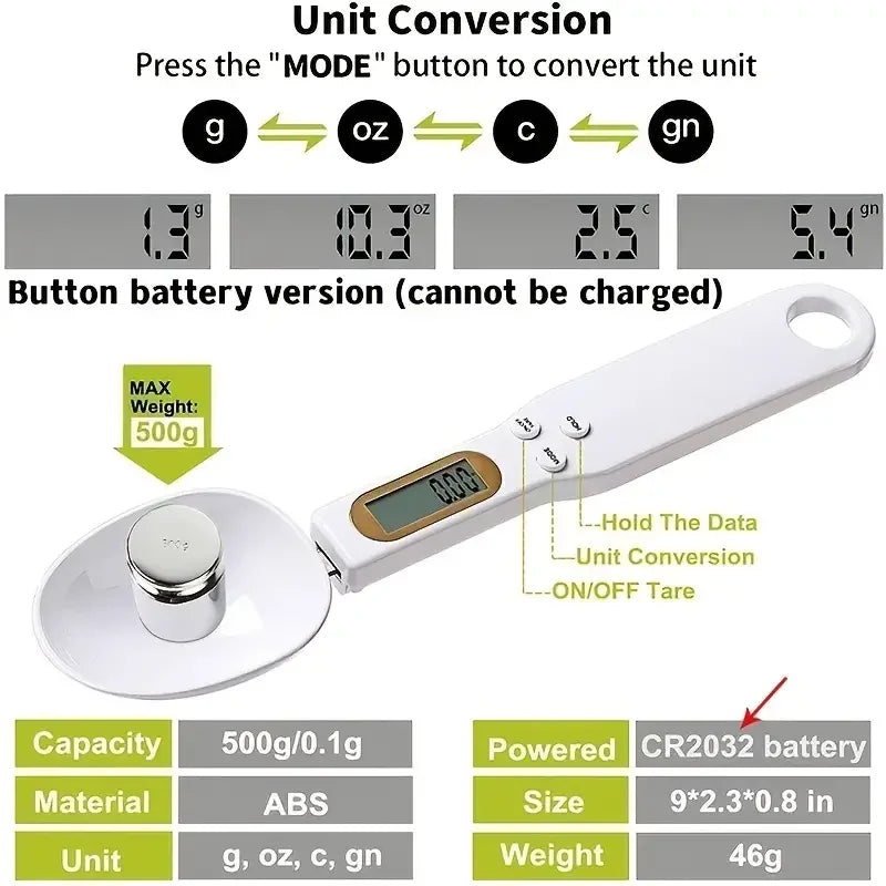 > **Mini Colher Balança Digital de Cozinha com Visor LCD (0,1g a 500g) – Medidor Eletrônico de Alimentos, Farinha, Leite e Café em Pó**
>