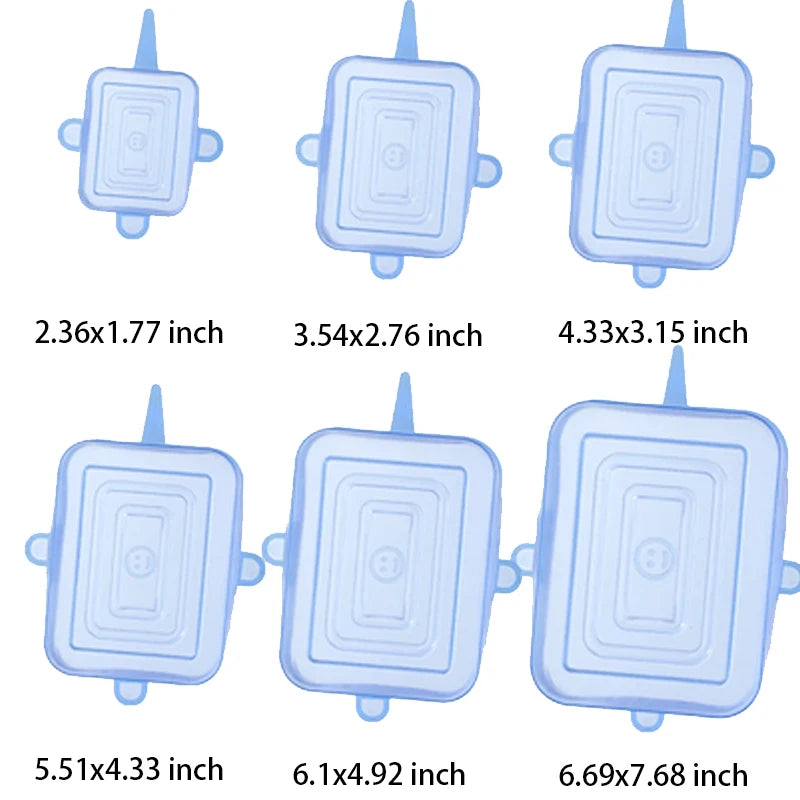 Conjunto de 6 Tampas de Silicone Extensíveis — Universais & Adaptáveis