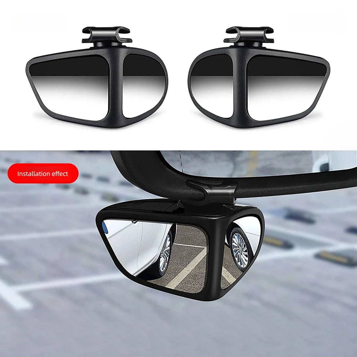 Espelho Retrovisor de Carro para Ponto Cego, Espelho para Rodas Dianteiras e Traseiras 360 ° Espelho Retrovisor Ajustável de Ângulo Amplo para Ponto Cego