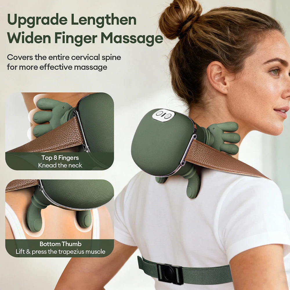 4d biônico dedo pescoço ombro massageador sem fio pescoço cervical trapezius amassar massagem xale motor sem escova pescoço masajeador