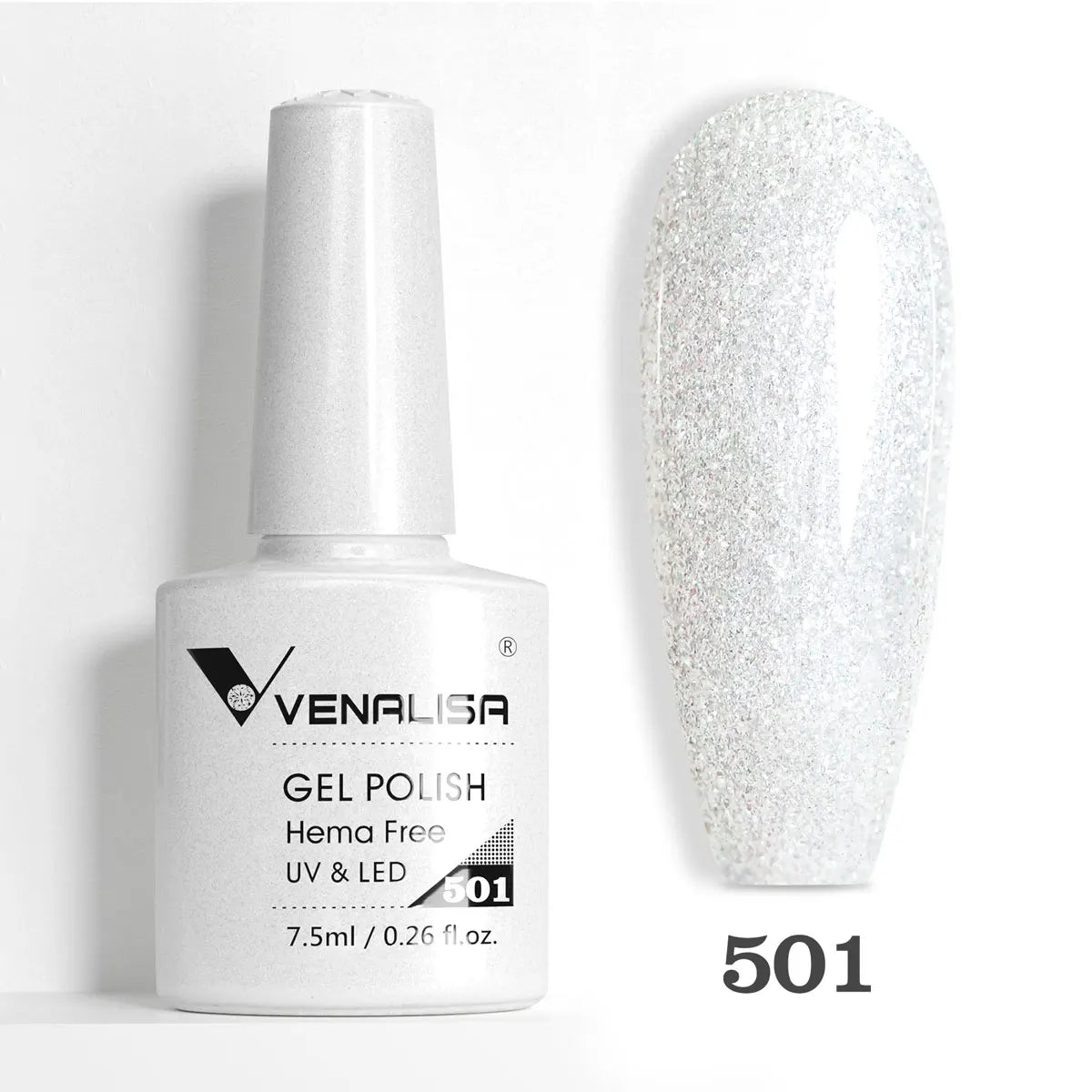 Verniz de Gel com Glitter Venalisa Livre de HEMA e TPO – Cobertura Total Deslumbrante, Soak Off, Gel UV/LED para Unhas de Gel Francesas, Coleção Nude Rosa Jelly