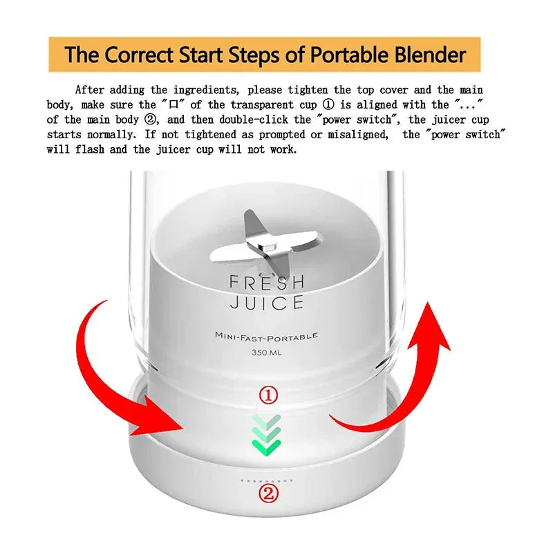 Mini Liquidificador Portátil Elétrico