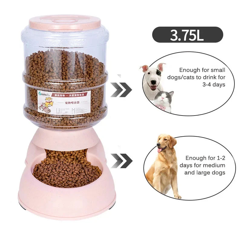 Automático Pet Alimentador Waterer, Alta Capacidade, Tigela do alimento, Gravidade Água Dispenser, Pet Bowl para cães e gatos, Cão Acessórios, 3,8 L