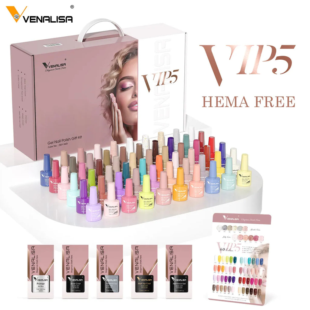 Verniz de Gel com Glitter Venalisa Livre de HEMA e TPO – Cobertura Total Deslumbrante, Soak Off, Gel UV/LED para Unhas de Gel Francesas, Coleção Nude Rosa Jelly