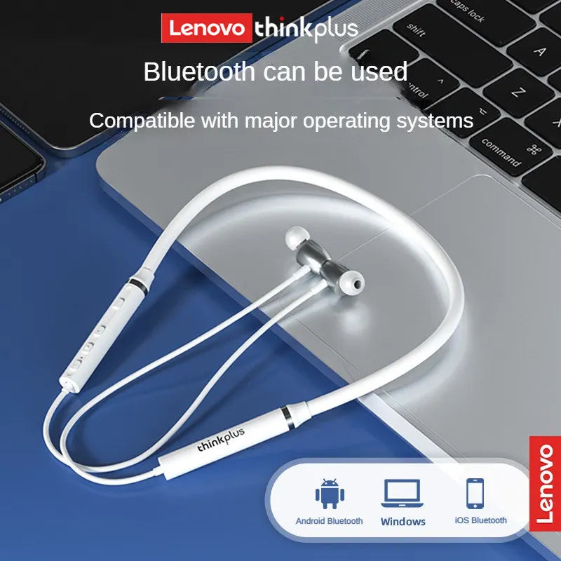 Lenovo Bluetooth Earphones HE05XII Wireless Earbuds Magnetic Neckband Earphone Waterproof Sport Headset Mic Noise Cancelling