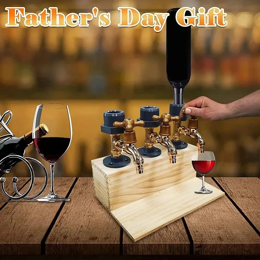 Dispensador de Licor e Whisky de Madeira em Formato de Torneira – Presente Perfeito para o Pai ou Marido, Decoração Rústica Estilo Fazenda para Bar e Casa