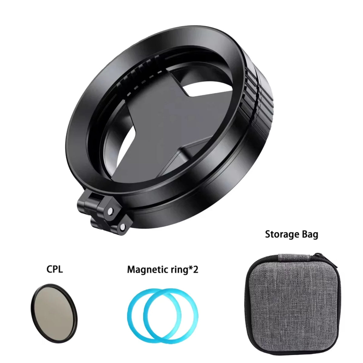 Filtro Polarizador CPL Magnético de 52mm para Lente de Celular iPhone/Samsung e Outros Smartphones com Adaptador Magnético Retrátil