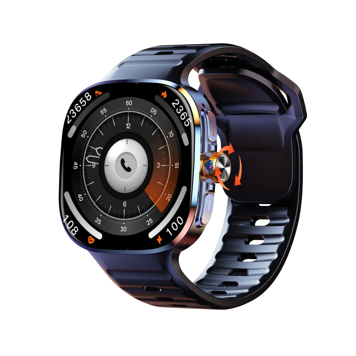 Original M99 Smartwatch Inserção de tela Amoled de 2,4 polegadas 4G/5G Cartão Sim GPS WIFI 190 ° Jogo de câmera rotativa Android 10.0 Smart Watch