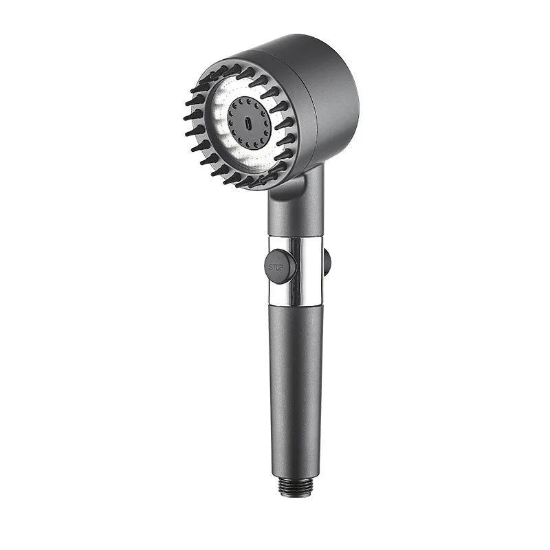 Cabeça de chuveiro com filtro de alta pressão, spray ajustável de 3 modos com escova de massagem, torneira de chuva, acessórios de banheiro