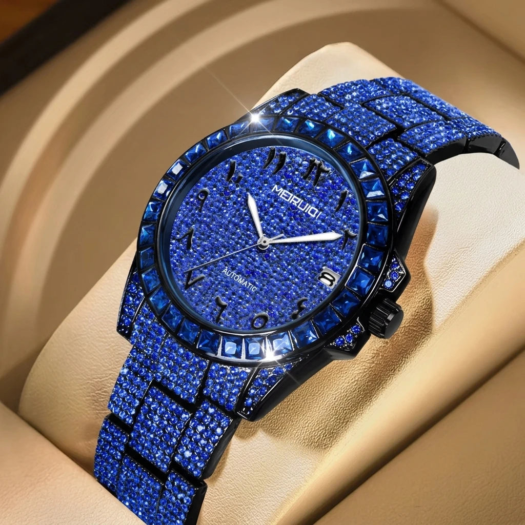 Relógio Masculino Automático de Luxo Aço Verde Tendência