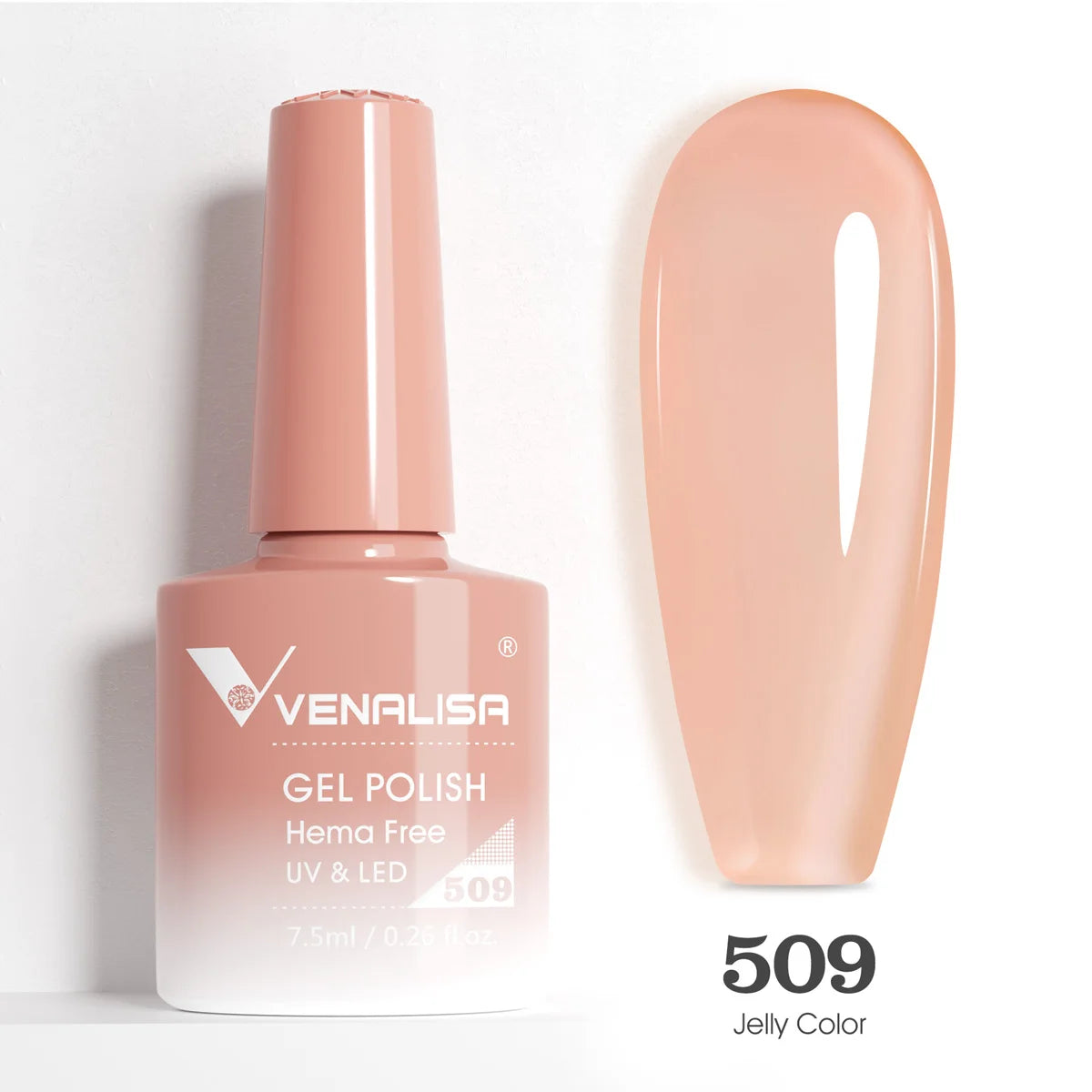 Verniz de Gel com Glitter Venalisa Livre de HEMA e TPO – Cobertura Total Deslumbrante, Soak Off, Gel UV/LED para Unhas de Gel Francesas, Coleção Nude Rosa Jelly