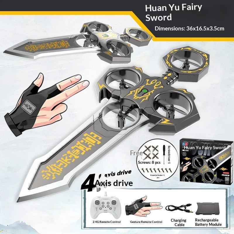 Drone de espada voadora Rc de 73cm 36cm com controle de gestos conduziu luzes 360 ° Stunt Flip Controle Remoto Planador Brinquedo Adulto Ao Ar Livre Menino Presente