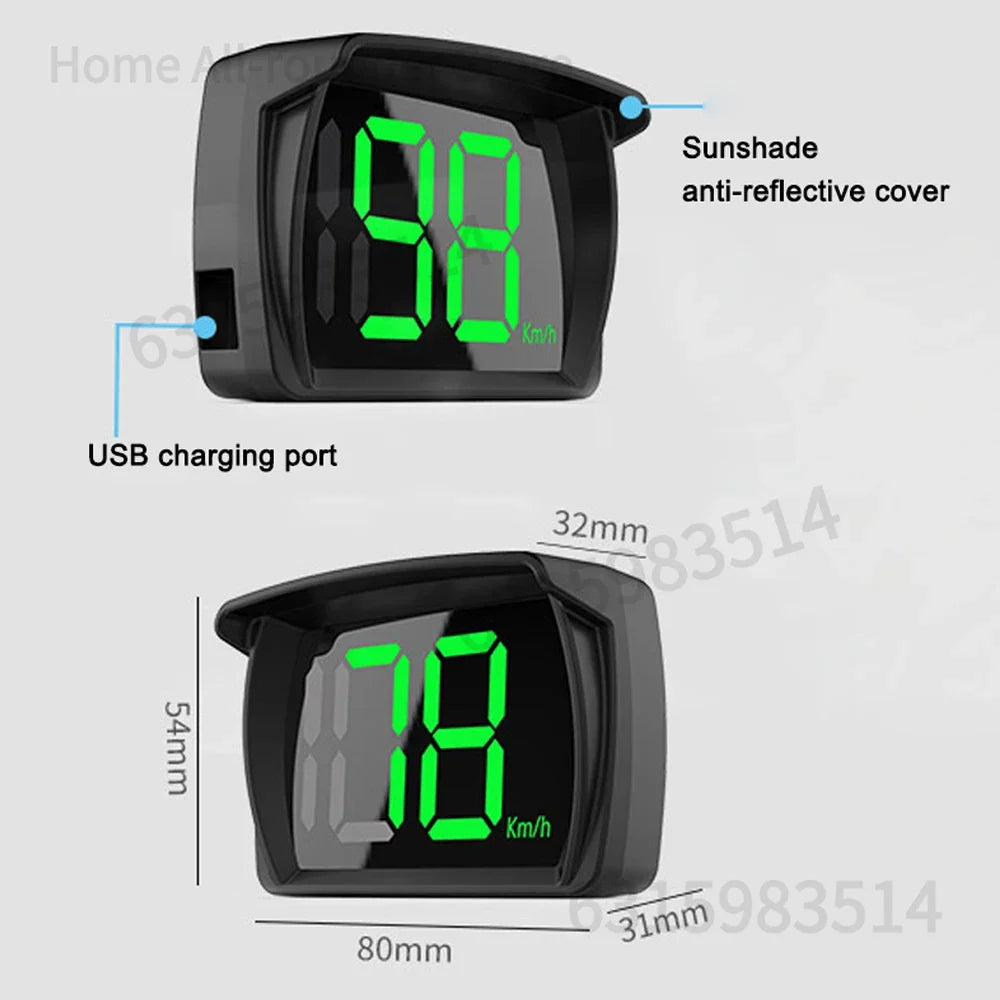 Carro hud gps velocímetro mph digital head up display grande fonte led para caminhão suv motocicleta acessórios universais