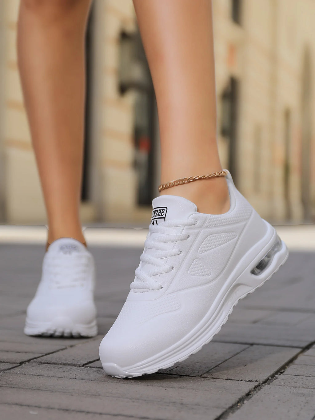 Novos Tênis Esportivos de Couro Impermeáveis para o Verão, Tênis Casuais Versáteis, Tênis de Corrida com Solado Macio para Mulheres