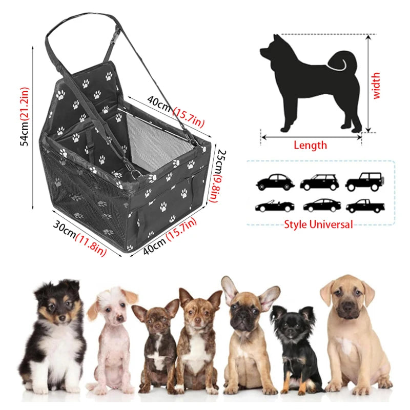Capa de Assento para Carro de Cães de Alta Qualidade, Dobrável e Removível, Bolsa de Transporte Segura e Estável para Viagens