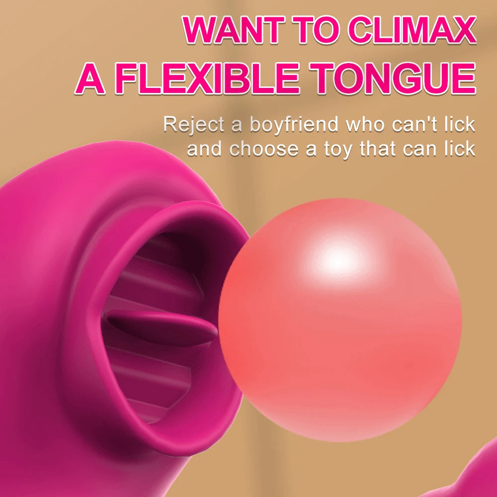Vibrador Lambedor de Língua 2 em 1 – Brinquedo Sexual Adulto para Mulheres, Dildos, Vibradores Estimuladores de Clítoris com 20 Velocidades, Produto Sexual