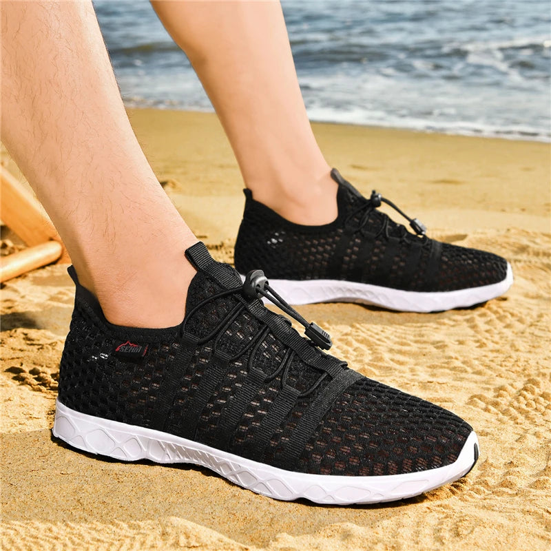Tênis Casuais Masculinos em Malha Respirável, Sapatos de Praia e Água para Atividades ao Ar Livre, Tênis Leves Suixi
 
4.8 ౹ 208