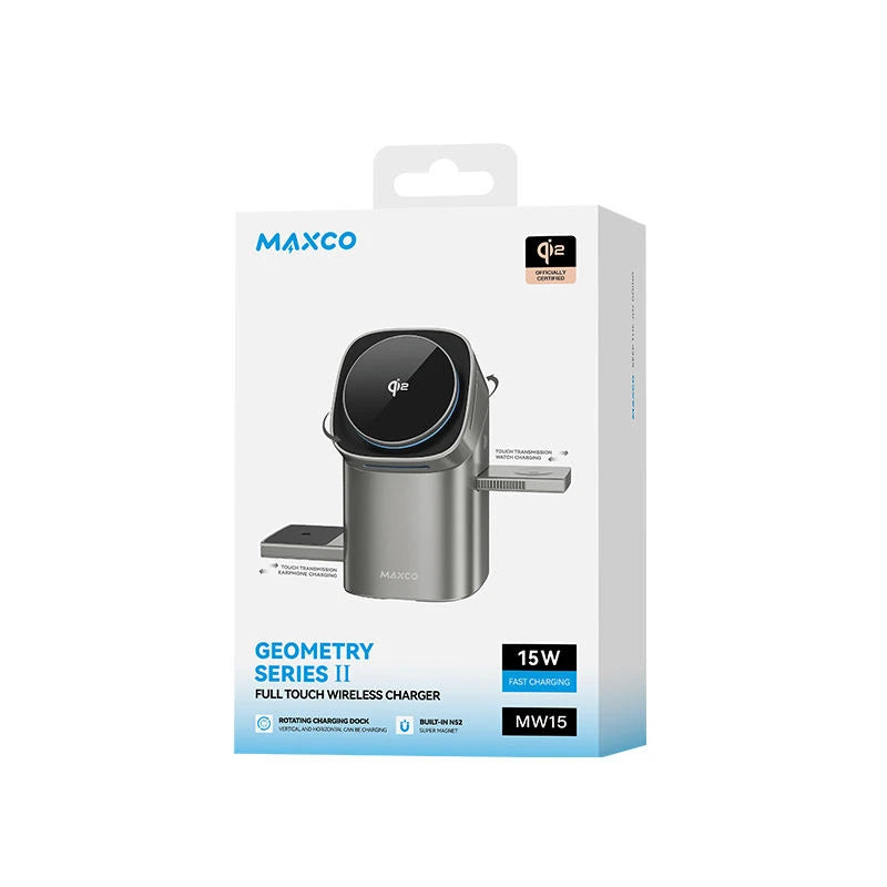Carregador Sem Fio Magnético Automático Multifuncional 3 em 1 Qi2 2026 para iPhone 17 16 15 14 13 Pro Max, Apple Watch e AirPods