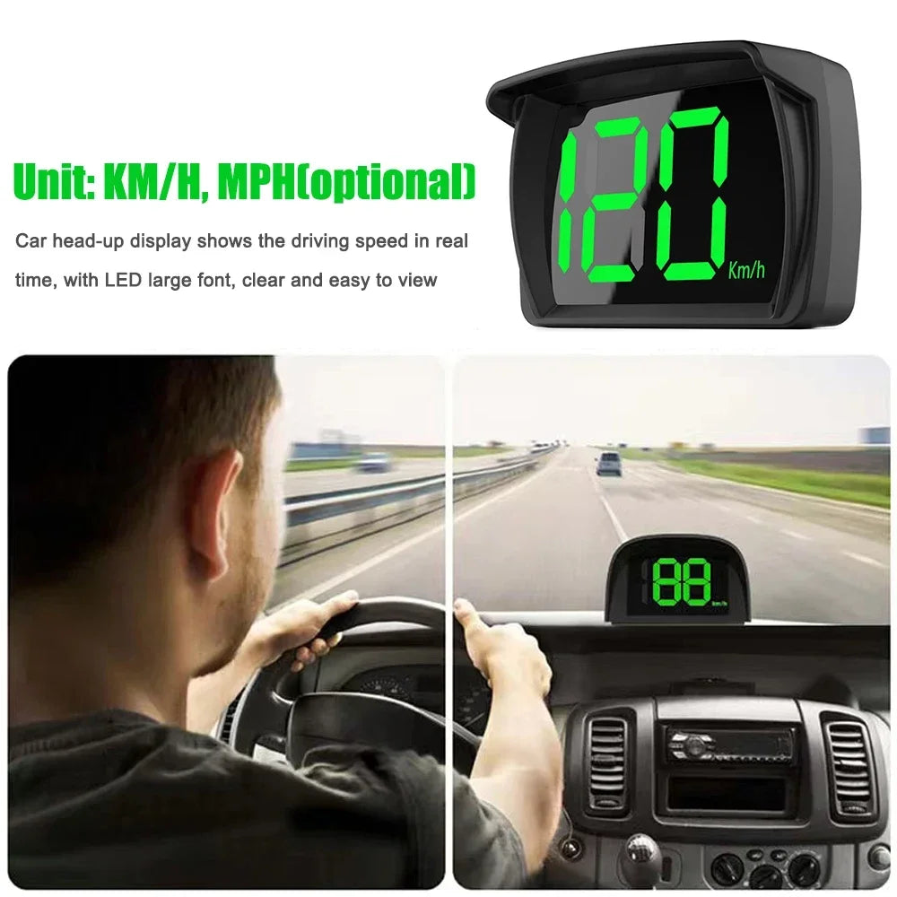 Carro hud gps velocímetro mph digital head up display grande fonte led para caminhão suv motocicleta acessórios universais