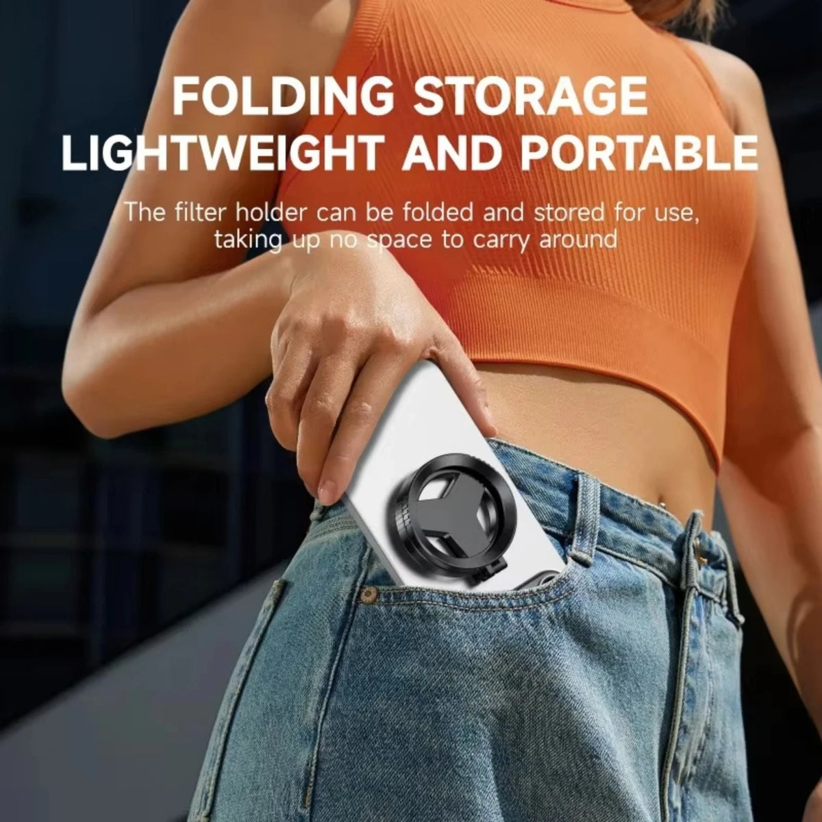 Filtro Polarizador CPL Magnético de 52mm para Lente de Celular iPhone/Samsung e Outros Smartphones com Adaptador Magnético Retrátil