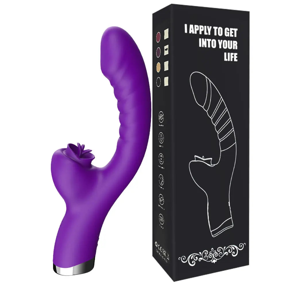 Vibrador Lambedor de Língua 2 em 1 – Brinquedo Sexual Adulto para Mulheres, Dildos, Vibradores Estimuladores de Clítoris com 20 Velocidades, Produto Sexual
