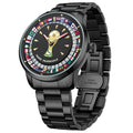 Relógio MARK FAIRWHALE Desportivo Masculino. Design exclusivo de futebol com mostrador rotativo 360°, bracelete em aço inoxidável e resistente à água.