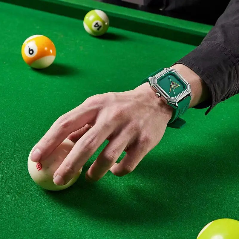 2025 novo relógio original para homem esporte pulseira de silicone à prova dwaterproof água relógio de quartzo moda masculina design de bilhar relógio de pulso verde menino