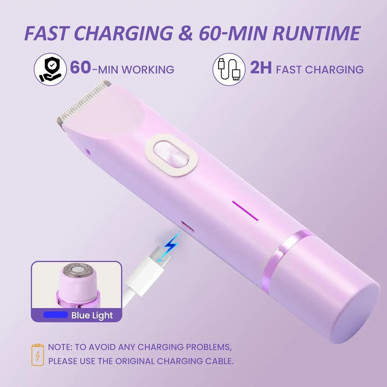 Lâminas elétricas para mulheres 2 em 1 barbeador elétrico para aparador de pêlos pubianos IPX7 à prova d'água uso molhado e seco barbeador de biquíni para corpo